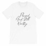 Flawed And Still Worthy White Christian Graphic T-Shirt