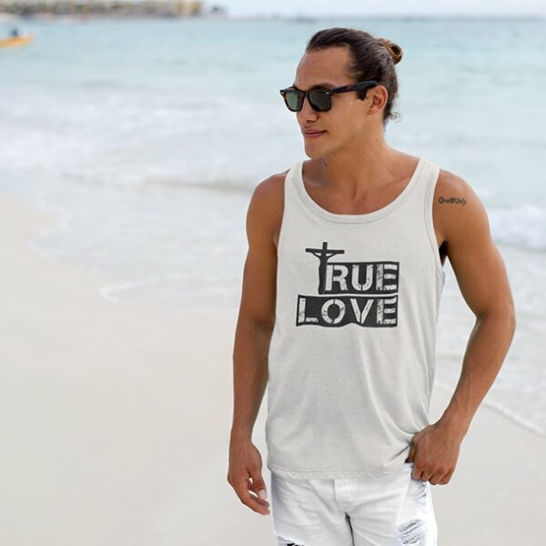 Beach Guy Wearing A Tank Top Mockup With Boardshorts