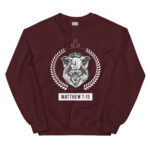 unisex crew neck sweatshirt maroon front 63acbad4e309f