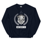 unisex crew neck sweatshirt navy front 63acbad4df914